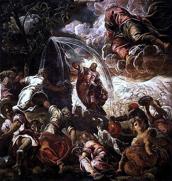 Moses schlagt Wasser aus dem Felsen, Jacopo Tintoretto
